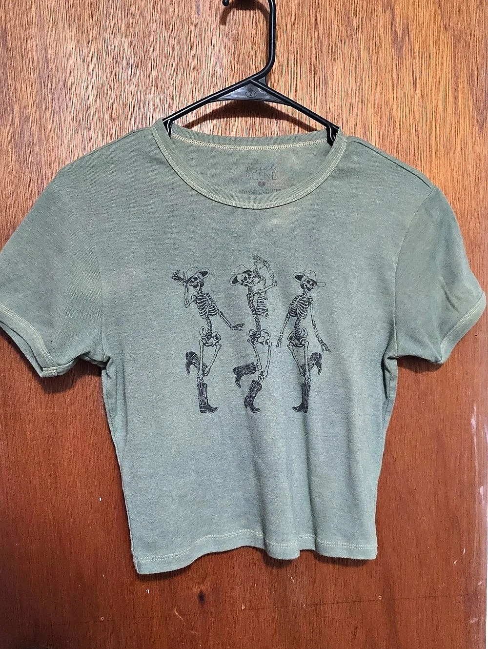 Skeleton Cowboys Short Sleeve Crop Top